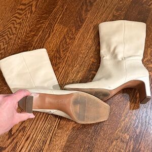 Naturalizer Cream Heeled Boots